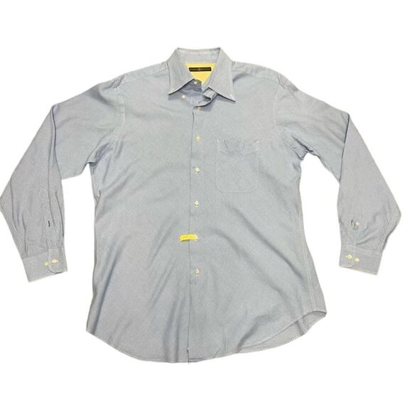 Tommy Hilfiger Long Sleeve Button Down Dress Blue and White Shirt Size 3XL - Picture 1 of 16